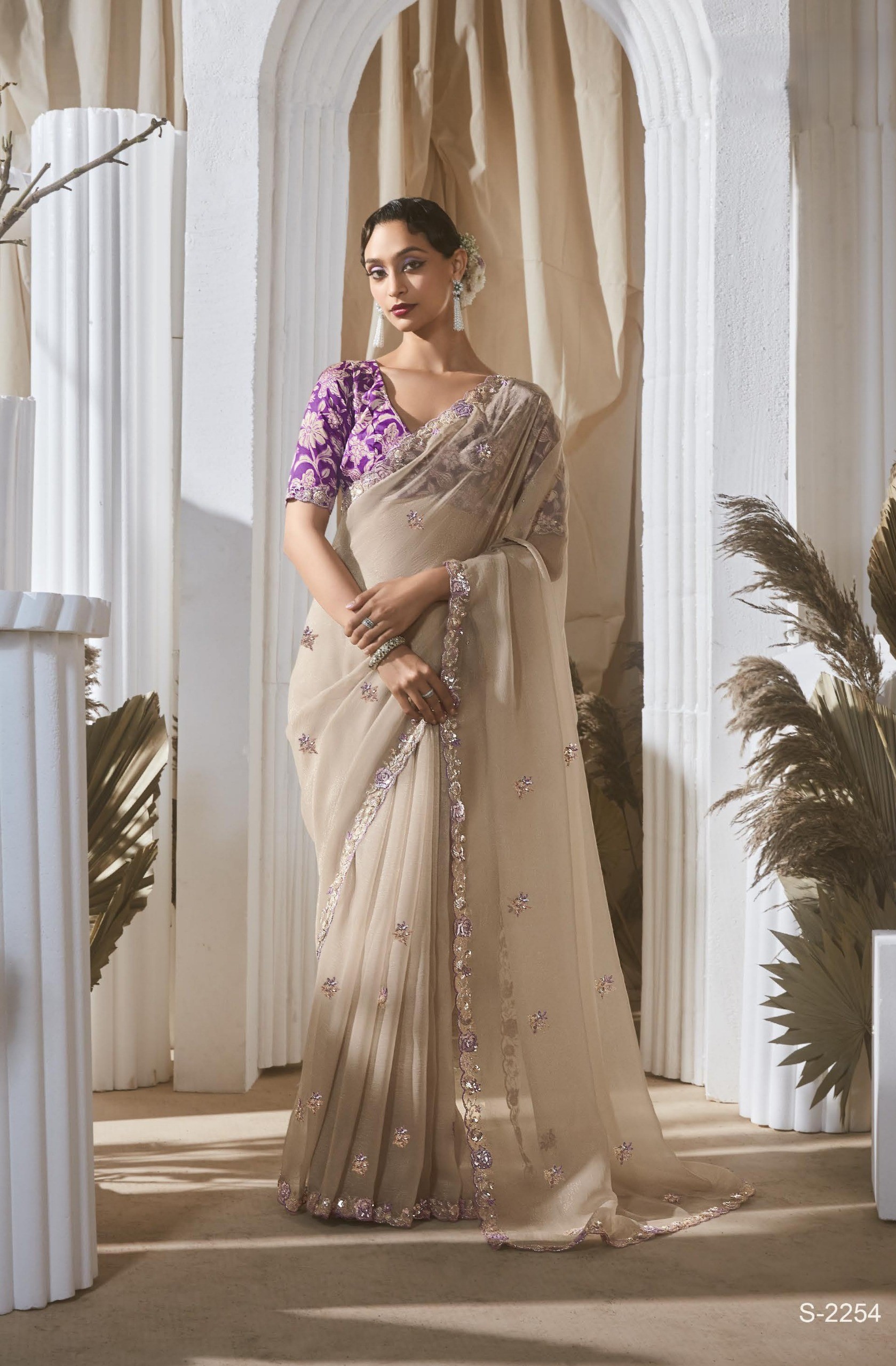 Pure Fancy Tissue based Fabric with Designer Saree